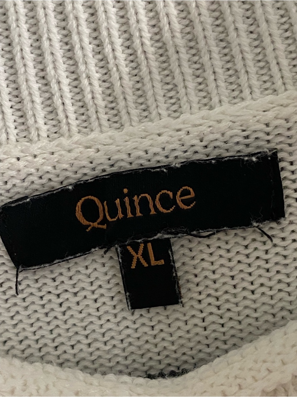 Quince 100% Organic Cotton Mock Neck Sweater White Size XL Coastal Preppy - Picture 8 of 10